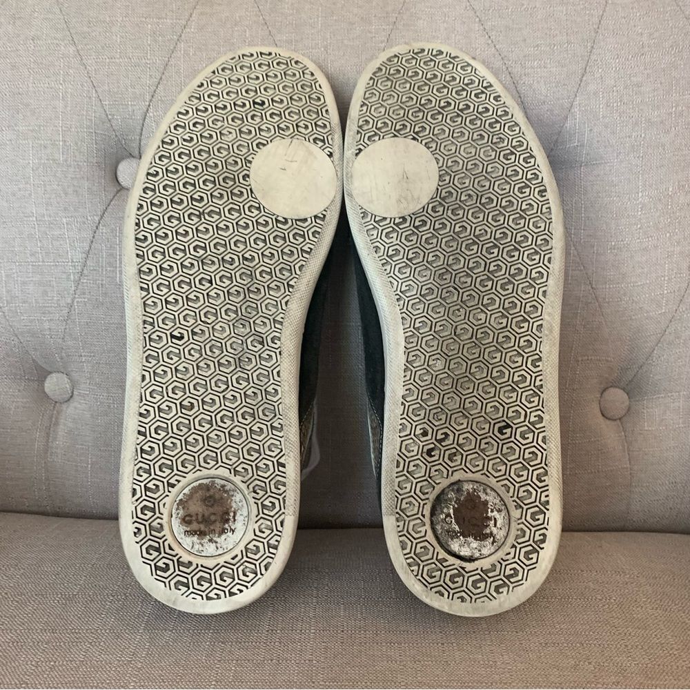 Gucci Python Snake Skin And Suede Low Top Trainner Sneakers Size 9.5 - Picture 8 of 10